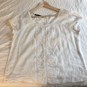 Zara White Blouse with Rouching